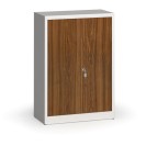 Svařované skříně s lamino dveřmi, 1150 x 800 x 400 mm, RAL 7035/ořech