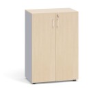 Szafa biurowa z drzwiami PRIMO, 1087 x 800 x 420 mm, szary / brzoza
