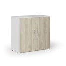 Szafa biurowa z drzwiami PRIMO KOMBI, 1 półka, 761 x 800 x 400 mm, biały / dąb naturalny