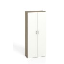 Szafa biurowa z drzwiami PRIMO KOMBI, 4 półki, 1865 x 800 x 400 mm, dąb naturalny / biały