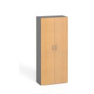 Szafa biurowa z drzwiami PRIMO KOMBI, 4 półki, 1865 x 800 x 400 mm, szary / buk