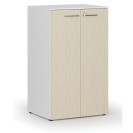 Szafa biurowa z drzwiami PRIMO WHITE, 3 półki, 1335 x 800 x 640 mm, biały/brzoza
