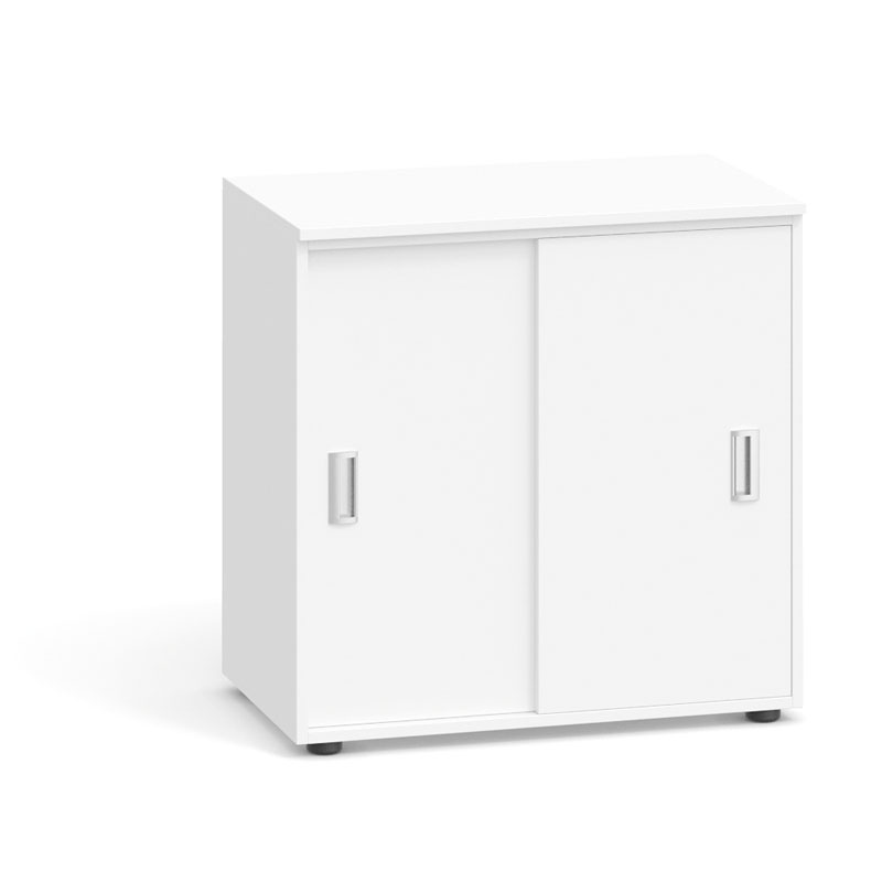 Szafa biurowa z przesuwnymi drzwiami PRIMO, 740 x 800 x 420 mm, biały