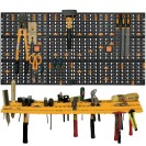 Tablica na narzędzia z tworzywa sztucznego z półką i 50 haczykami