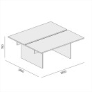 Tisch double SOLID, 1800 x 1650 x 743 mm, weiß