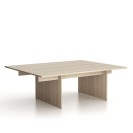 Tisch double SOLID + 1x Verlängerung, 2100 x 1650 x 743 mm, Eiche natur