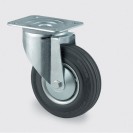 Transportní kolečko s krytem 200 mm, otočné, černá guma