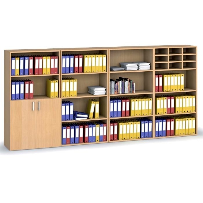 Třídící regál PRIMO KOMBI, 800 x 400 x 1497 mm, 36 přihrádek, šedý