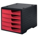 Triediaci box, 5 zásuviek, čierna/červená