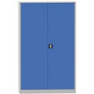 Uniwersalna szafka metalowa, 4 półki, 1950 x 1200 x 400 mm, niebieskie drzwi