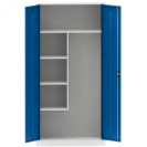 Viacúčelová kovová skriňa, 4 police, 1950 x 1200 x 400 mm, modré dvere