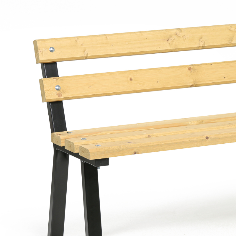 Vonkajší parková lavička WOODY s operadlom 1+1 ZADARMO, 1500 mm, dub svetlý