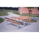 Vonkajší stôl s lavicami a operadlami, 1800 mm