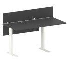 Výškově nastavitelný pracovní stůl FUTURE, 1700 x 800 x 735-1235 mm, s paravanem, bílá/grafitová