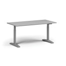 Výškově nastavitelný stůl, elektrický, 675-1325 mm, deska 1600x800 mm, šedá podnož, šedá