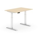 Výškově nastavitelný stůl, elektrický, 735-1235 mm,  deska 1200x800 mm, bříza, bílá podnož