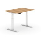 Výškově nastavitelný stůl, elektrický, 735-1235 mm,  deska 1200x800 mm, buk, bílá podnož