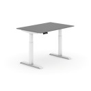 Výškově nastavitelný stůl, elektrický, 735-1235 mm, deska 1200x800 mm, grafitová, bílá podnož