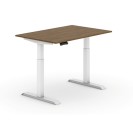 Výškově nastavitelný stůl, elektrický, 735-1235 mm,  deska 1200x800 mm, ořech, bílá podnož