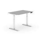 Výškově nastavitelný stůl, elektrický, 735-1235 mm,  deska 1200x800 mm, šedá, bílá podnož