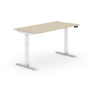 Výškově nastavitelný stůl, elektrický, 735-1235 mm,  deska 1600x800 mm, dub, bílá podnož