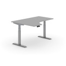 Výškově nastavitelný stůl PRIMO ADAPT, elektrický, 1600 x 1200 x 625-1275 mm, ergonomický levý, šedá, šedá podnož