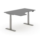 Výškově nastavitelný stůl PRIMO ADAPT, elektrický, 1600 x 1200 x 625-1275 mm, ergonomický pravý, grafit, šedá podnož