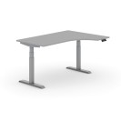 Výškově nastavitelný stůl PRIMO ADAPT, elektrický, 1600 x 1200 x 625-1275 mm, ergonomický pravý, šedá, šedá podnož