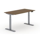 Výškově nastavitelný stůl PRIMO ADAPT, elektrický, 1600 x 800 x 625-1275 mm, ořech, šedá podnož