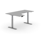 Výškově nastavitelný stůl PRIMO ADAPT, elektrický, 1800 x 1200 x 625-1275 mm, ergonomický levý, šedá, šedá podnož