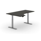 Výškově nastavitelný stůl PRIMO ADAPT, elektrický, 1800 x 1200 x 625-1275 mm, ergonomický levý, wenge, šedá podnož