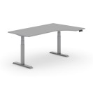 Výškově nastavitelný stůl PRIMO ADAPT, elektrický, 1800 x 1200 x 625-1275 mm, ergonomický pravý, šedá, šedá podnož