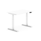 Výškovo nastaviteľný stôl, elektrický, 625-1275 mm, doska 1800x800 mm, biela, biela podnož