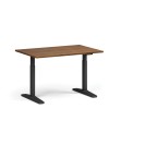 Výškovo nastaviteľný stôl, elektrický, 675-1325 mm, doska 1200x800 mm, čierna podnož, orech