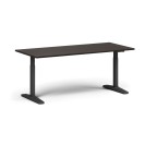 Výškovo nastaviteľný stôl, elektrický, 675-1325 mm, doska 1800x800 mm, čierna podnož, wenge