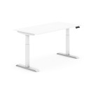 Výškovo nastaviteľný stôl, elektrický, 735-1235 mm, doska 1600x800 mm, biely, biela podnož