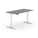 Výškovo nastaviteľný stôl, elektrický, 735-1235 mm, doska 1600x800 mm, grafit, biela podnož