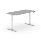 Výškovo nastaviteľný stôl, elektrický, 735-1235 mm, doska 1600x800 mm, sivá, biela podnož