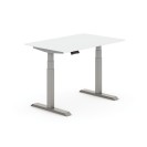 Výškovo nastaviteľný stôl PRIMO ADAPT, elektrický, 1200 x 800 x 625-1275 mm, biela, sivá podnož