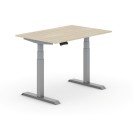 Výškovo nastaviteľný stôl PRIMO ADAPT, elektrický, 1200 x 800 x 625-1275 mm, dub, sivá podnož