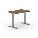 Výškovo nastaviteľný stôl PRIMO ADAPT, elektrický, 1200 x 800 x 735-1235 mm, orech, sivá podnož