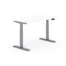 Výškovo nastaviteľný stôl PRIMO ADAPT, elektrický, 1400 x 800 x 625-1275 mm, biela, sivá podnož