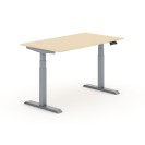 Výškovo nastaviteľný stôl PRIMO ADAPT, elektrický, 1400 x 800 x 625-1275 mm, breza, sivá podnož
