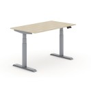 Výškovo nastaviteľný stôl PRIMO ADAPT, elektrický, 1400 x 800 x 625-1275 mm, dub, sivá podnož