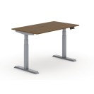Výškovo nastaviteľný stôl PRIMO ADAPT, elektrický, 1400 x 800 x 625-1275 mm, orech, sivá podnož
