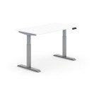 Výškovo nastaviteľný stôl PRIMO ADAPT, elektrický, 1400 x 800 x 735-1235 mm, biela, sivá podnož