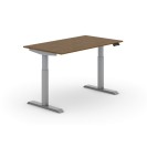 Výškovo nastaviteľný stôl PRIMO ADAPT, elektrický, 1400 x 800 x 735-1235 mm, orech, sivá podnož