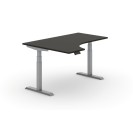 Výškovo nastaviteľný stôl PRIMO ADAPT, elektrický, 1600 x 1200 x 625-1275 mm, ergonomický ľavý, wenge, sivá podnož