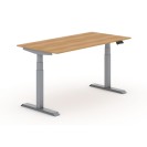 Výškovo nastaviteľný stôl PRIMO ADAPT, elektrický, 1600 x 800 x 625-1275 mm, buk, sivá podnož