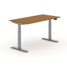 Výškovo nastaviteľný stôl PRIMO ADAPT, elektrický, 1600 x 800 x 625-1275 mm, čerešňa, sivá podnož